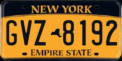 NY license plate GVZ8192