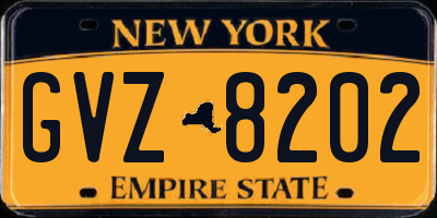NY license plate GVZ8202