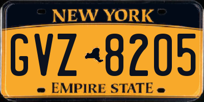 NY license plate GVZ8205