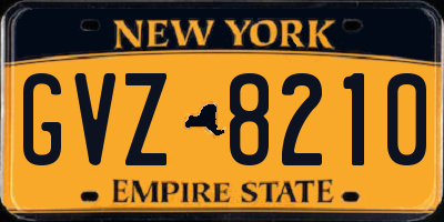 NY license plate GVZ8210