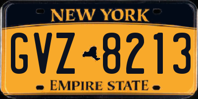 NY license plate GVZ8213