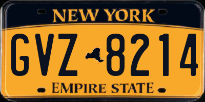 NY license plate GVZ8214