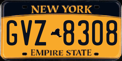NY license plate GVZ8308