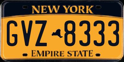 NY license plate GVZ8333
