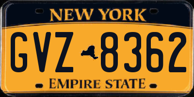 NY license plate GVZ8362