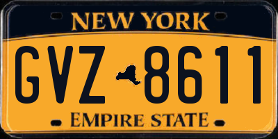 NY license plate GVZ8611