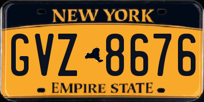 NY license plate GVZ8676