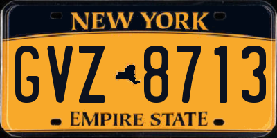 NY license plate GVZ8713