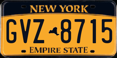 NY license plate GVZ8715