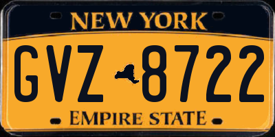 NY license plate GVZ8722