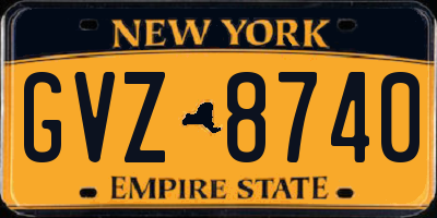 NY license plate GVZ8740