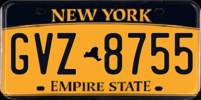 NY license plate GVZ8755