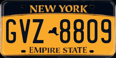 NY license plate GVZ8809