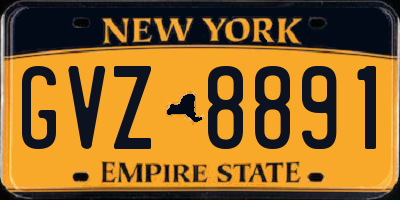 NY license plate GVZ8891