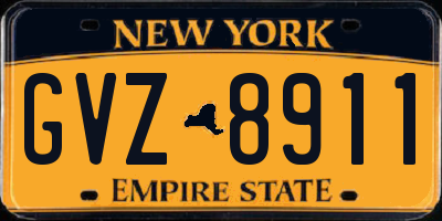 NY license plate GVZ8911