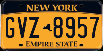 NY license plate GVZ8957