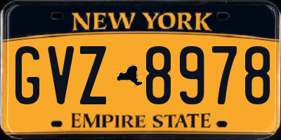 NY license plate GVZ8978