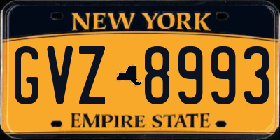 NY license plate GVZ8993