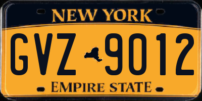 NY license plate GVZ9012