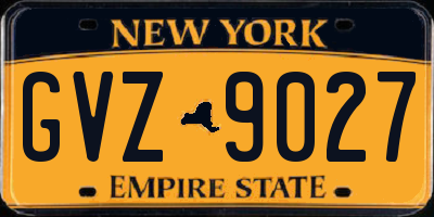 NY license plate GVZ9027