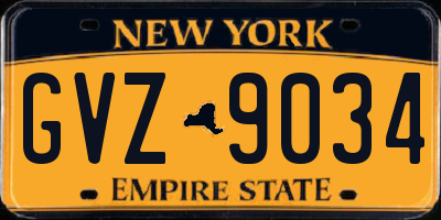NY license plate GVZ9034