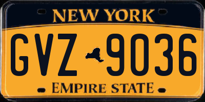 NY license plate GVZ9036