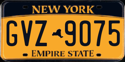 NY license plate GVZ9075