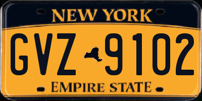 NY license plate GVZ9102