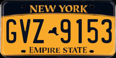 NY license plate GVZ9153