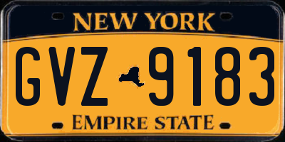 NY license plate GVZ9183