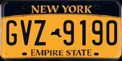 NY license plate GVZ9190