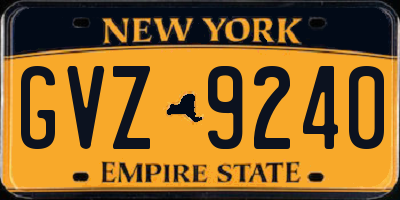 NY license plate GVZ9240