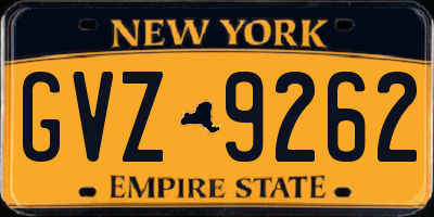 NY license plate GVZ9262