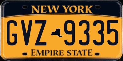 NY license plate GVZ9335