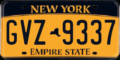 NY license plate GVZ9337