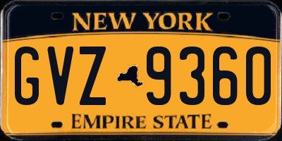 NY license plate GVZ9360