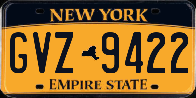 NY license plate GVZ9422