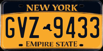 NY license plate GVZ9433