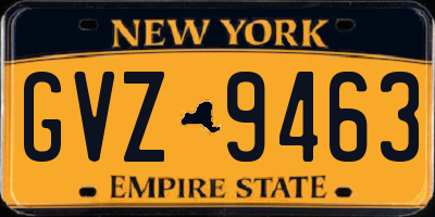NY license plate GVZ9463