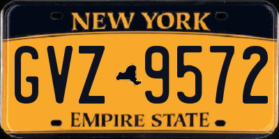 NY license plate GVZ9572
