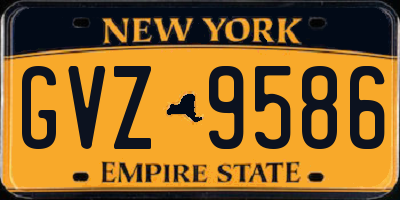 NY license plate GVZ9586