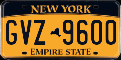 NY license plate GVZ9600