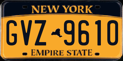 NY license plate GVZ9610
