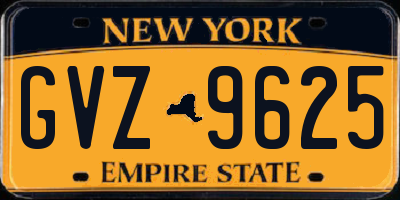 NY license plate GVZ9625