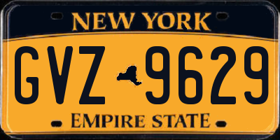 NY license plate GVZ9629