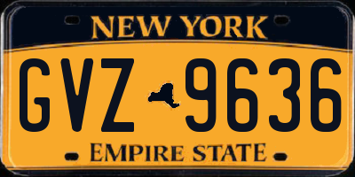 NY license plate GVZ9636