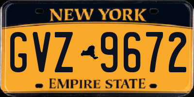 NY license plate GVZ9672