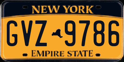 NY license plate GVZ9786