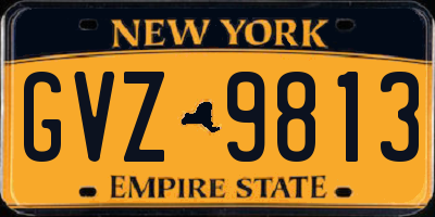 NY license plate GVZ9813