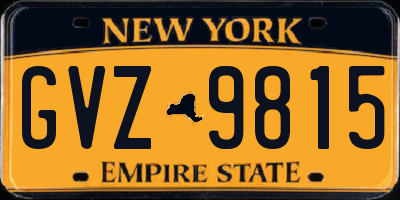 NY license plate GVZ9815